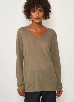 Sud Express T-Shirts|Tee-Shirt Manches Longues Kaki Tassina