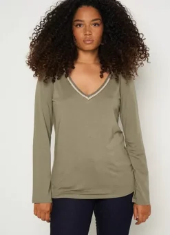 Sud Express T-Shirts|Tee-Shirt Manches Longues Kaki Tabilo