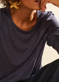 Sud Express T-Shirts|Tee-Shirt Manches Longues Indigo Turiane
