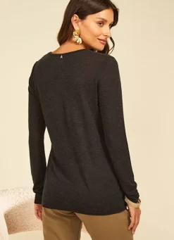 Sud Express T-Shirts|Tee-Shirt Manches Longues Noir Turiane