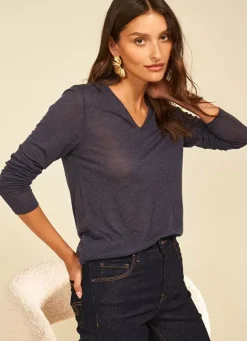 Sud Express T-Shirts|Tee-Shirt Manches Longues Indigo Tassina
