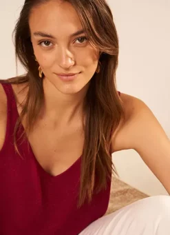 Sud Express Tops & Blouses|Top Details Maille Scintillante Framboise Demoiselles