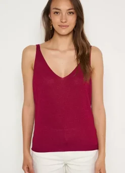 Sud Express Tops & Blouses|Top Details Maille Scintillante Framboise Demoiselles