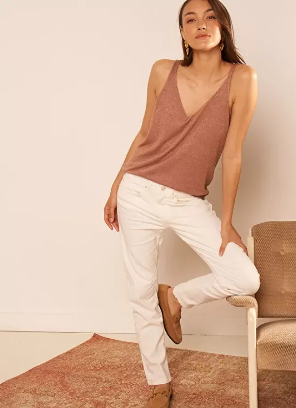 Sud Express Tops & Blouses|Top Details Maille Scintillante Poudre Demoiselles