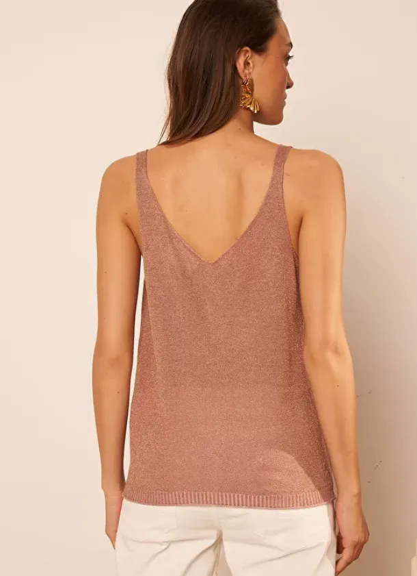 Sud Express Tops & Blouses|Top Details Maille Scintillante Poudre Demoiselles