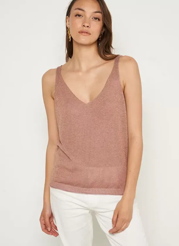 Sud Express Tops & Blouses|Top Details Maille Scintillante Poudre Demoiselles