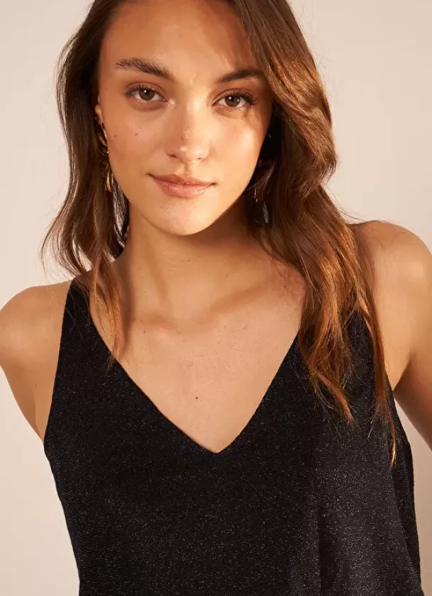 Sud Express Tops & Blouses|Top Details Maille Scintillante Marine Demoiselles