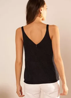 Sud Express Tops & Blouses|Top Details Maille Scintillante Marine Demoiselles