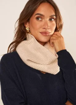 Sud Express Shoes & Accessories|Tour De Cou A Cotes En Cachemire Beige Chine Enorax
