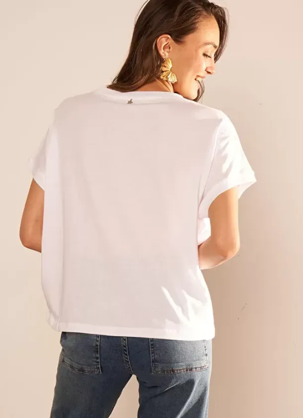 Sud Express T-Shirts|T-Shirt A Col Rond Blanc Tricia