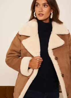Sud Express Jackets & Coats|Veste Fausse Fourrure Camel Marina