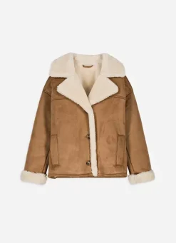 Sud Express Jackets & Coats|Veste Fausse Fourrure Camel Marina