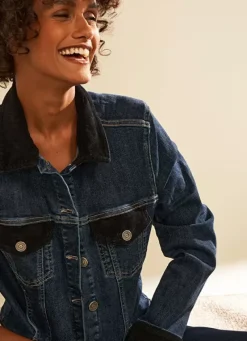 Sud Express Jackets & Coats|Veste Jean Bi Matiere Medium Stone Vaina