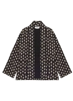 Sud Express Jackets & Coats|Veste Matelassee Imprimee Noir Vemeline