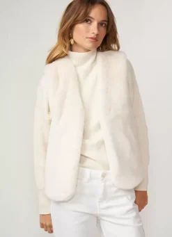 Sud Express Jackets & Coats|Veste Sans Manches Fausse Fourrure Craie Garinko