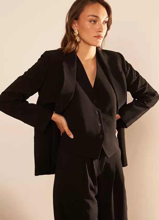 Sud Express Jackets & Coats|Veste Tailleur Noir Vedena