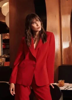 Sud Express Jackets & Coats|Veste Tailleur Rouge Vedena