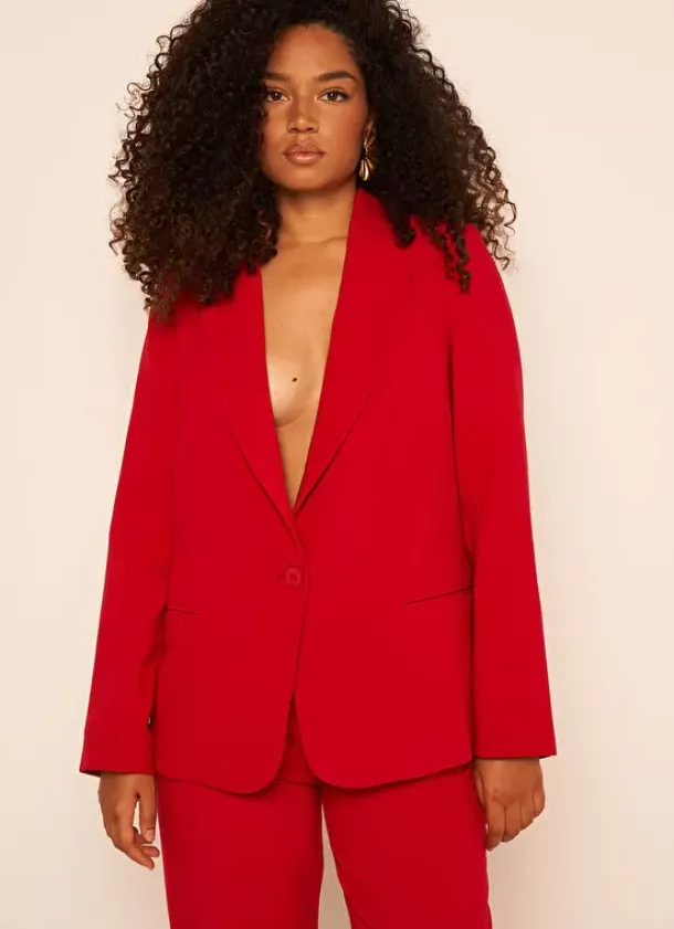 Sud Express Jackets & Coats|Veste Tailleur Rouge Vedena